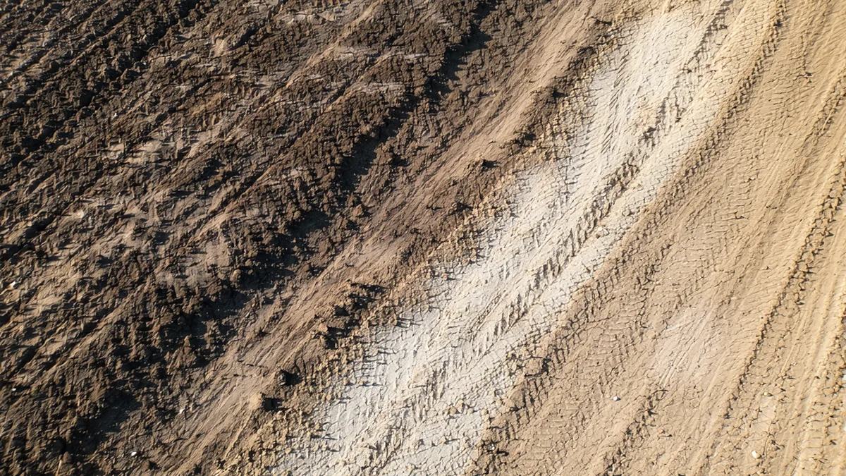 Soil disturbance and carbon release risk concept in agricultural land
